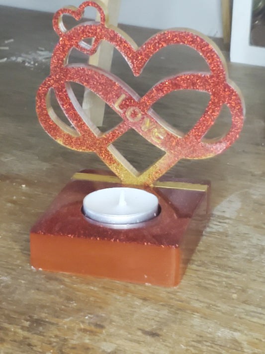 Porte Bougies avec coeur infini - Krearesine 