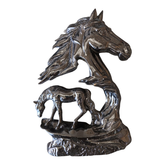 Sculpture cheval noire - Krearesine 