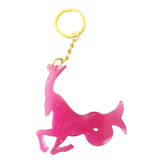 Porte Clef Capricorne rose - Krearesine 