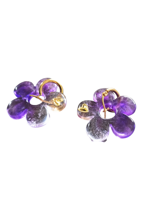 Pampille avec anneau boucle d'oreille - Krearesine 