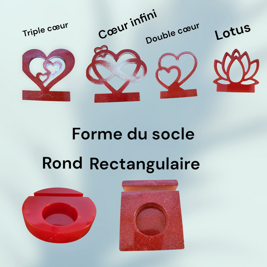 Porte Bougies avec coeur - Krearesine 