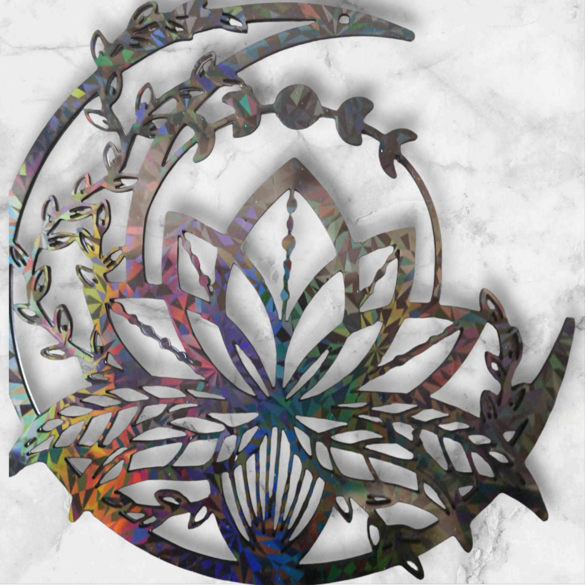 Fleurs de lotus murale noir - Krearesine 