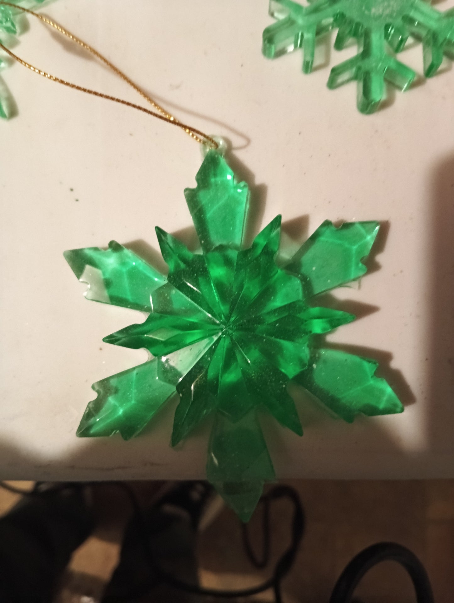 Décoration sapin flocon de neige diamètre 10 cm épaisseur 1,5 cm