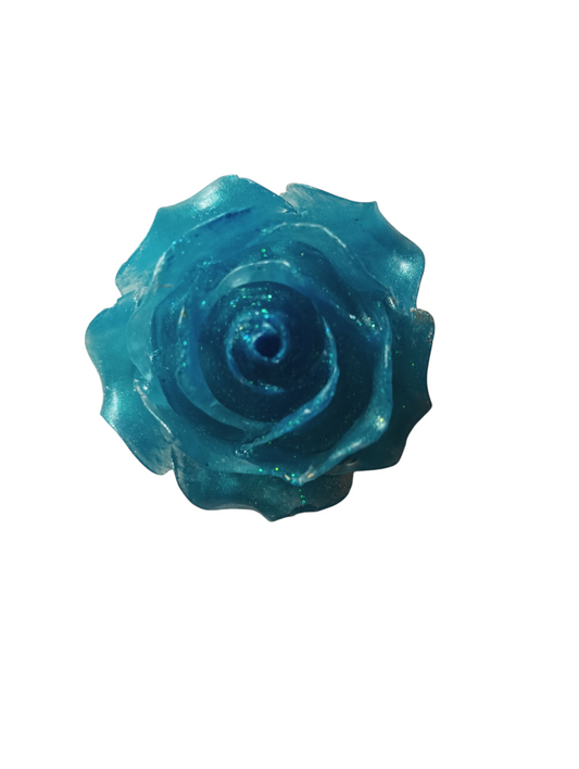 Magnets forme rose couleurs bleu - Krearesine 