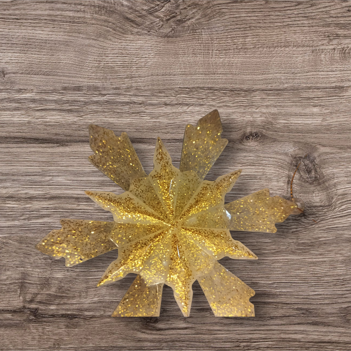 Décoration sapin flocon de neige diamètre 10 cm épaisseur 1,5 cm