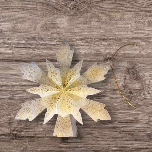 Décoration sapin flocon de neige avec led clignotant